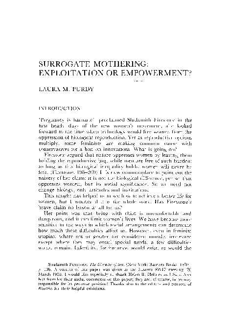 Surrogate mothering essay image