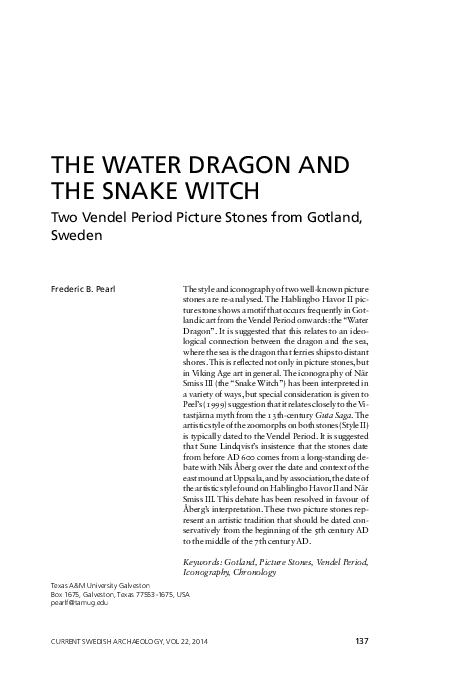 THE WATER DRAGON AND THE SNAKE WITCH: Two Vendel Period Picture Stones from Gotland, Sweden