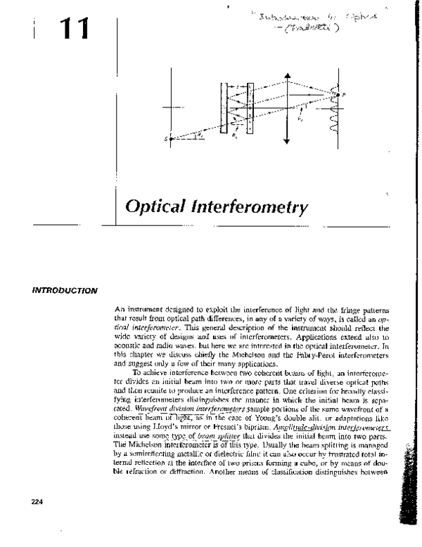 (PDF) Optical Interferometry
