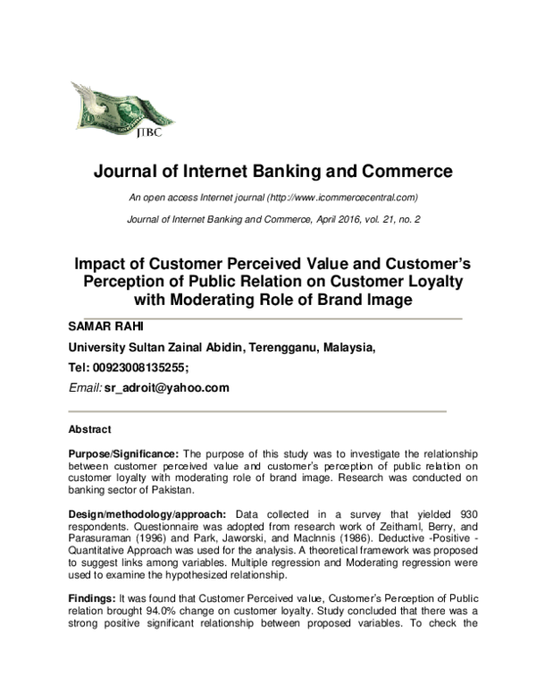 Customer perceived value example image