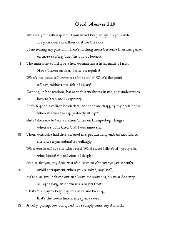 Ovid amores commentary image