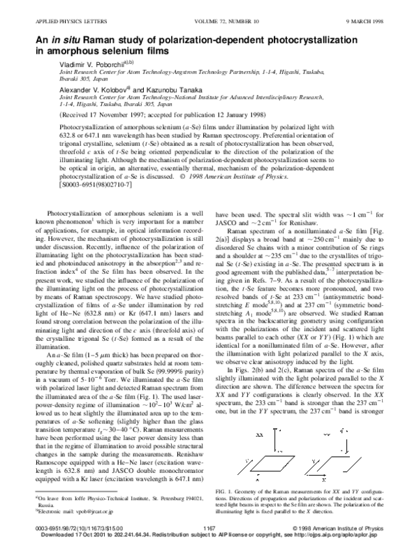 (PDF) An in situ Raman study of polarization-dependent ...