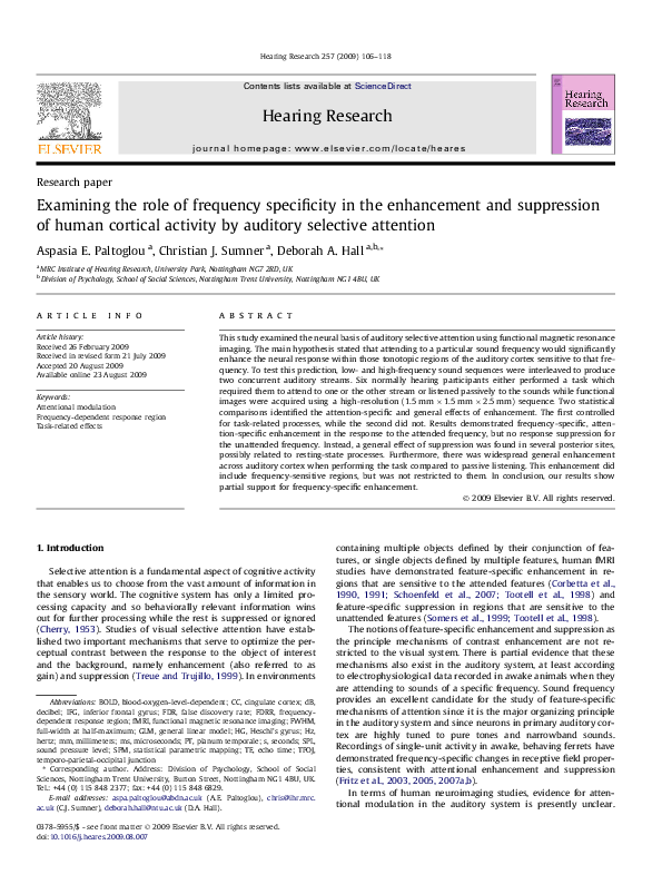 (PDF) Examining the role of frequency specificity in the enhancement ...
