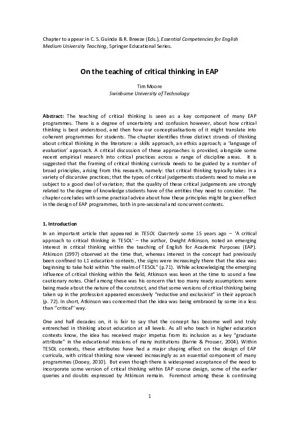 Critical thinking eap 07 picture