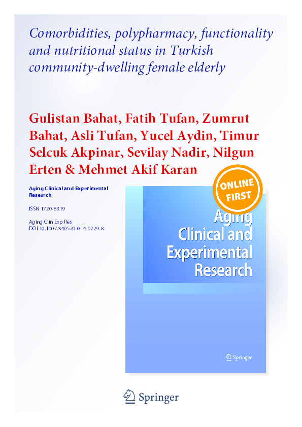 (PDF) Aging Clinical and Experimental Research Comorbidities, polypharmacy, functionality and
