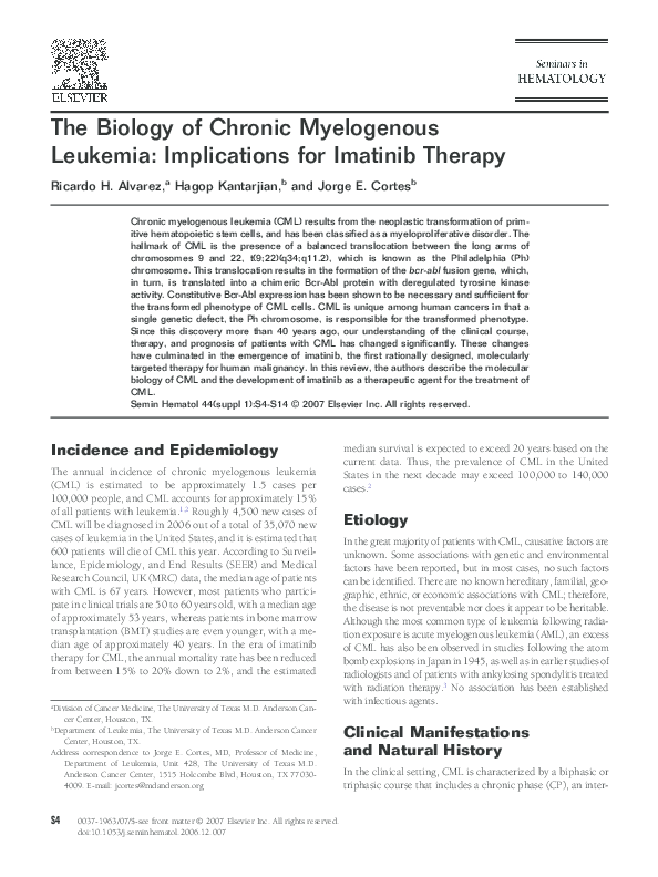 Chronic Myelogenous Leukemia Pdf | Myeloid Leukemia Treatment – ZILCQG