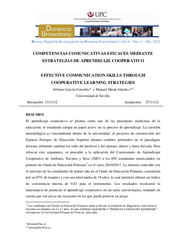 (PDF) Effective communication skills through cooperative learning ...