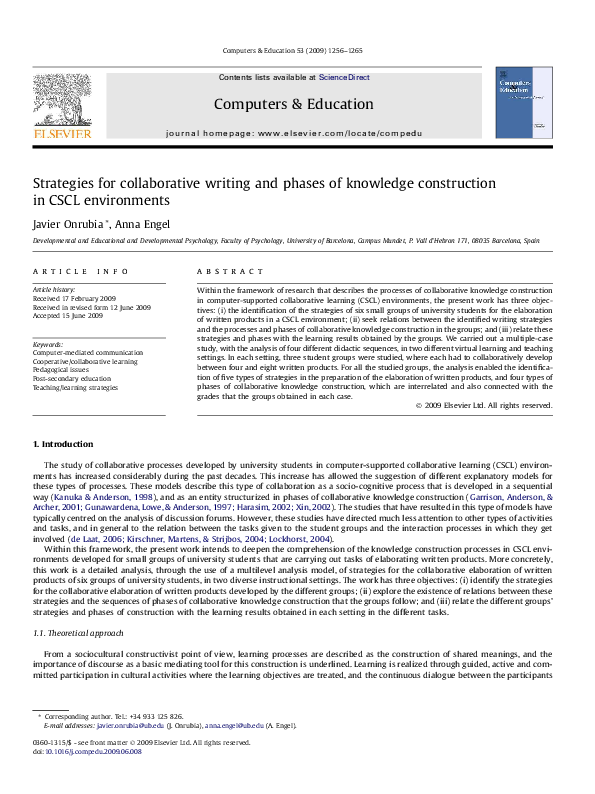 (PDF) Strategies for collaborative writing and phases of knowledge ...