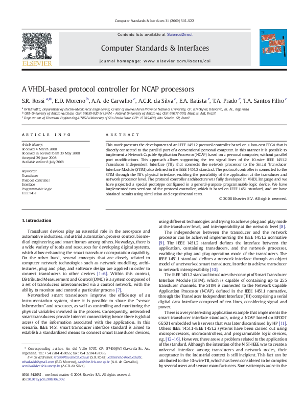 (PDF) A VHDL-based protocol controller for NCAP processors