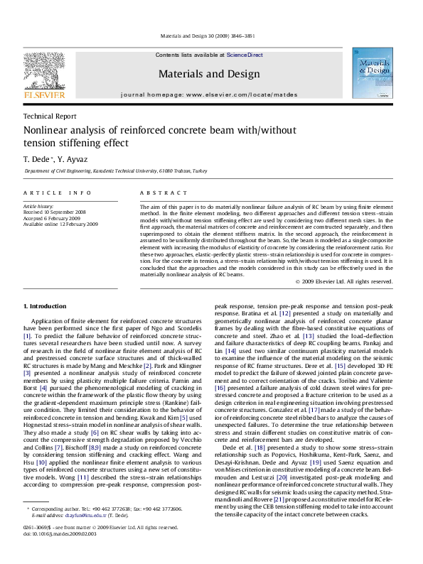 (PDF) Nonlinear Analysis of Reinforced Concrete Beams Considering the ...