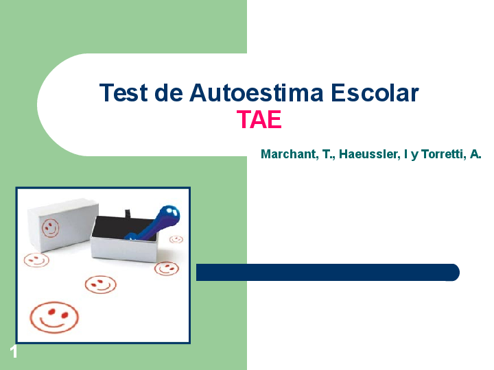 (PPT) Introduccion Test de Autoestima Escolar TAE