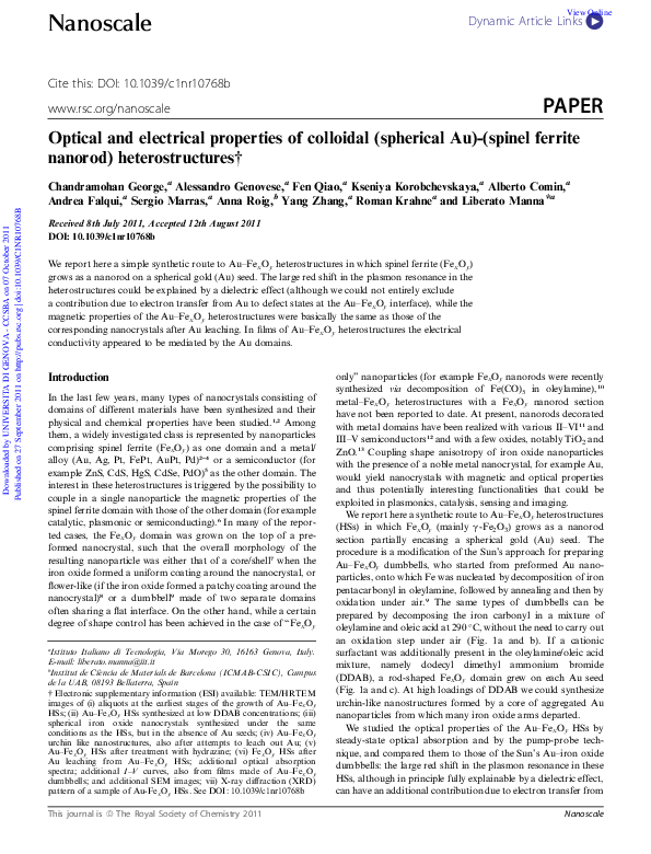 (PDF) Optical and Electrical Properties of Colloidal Quantum Dots in ...
