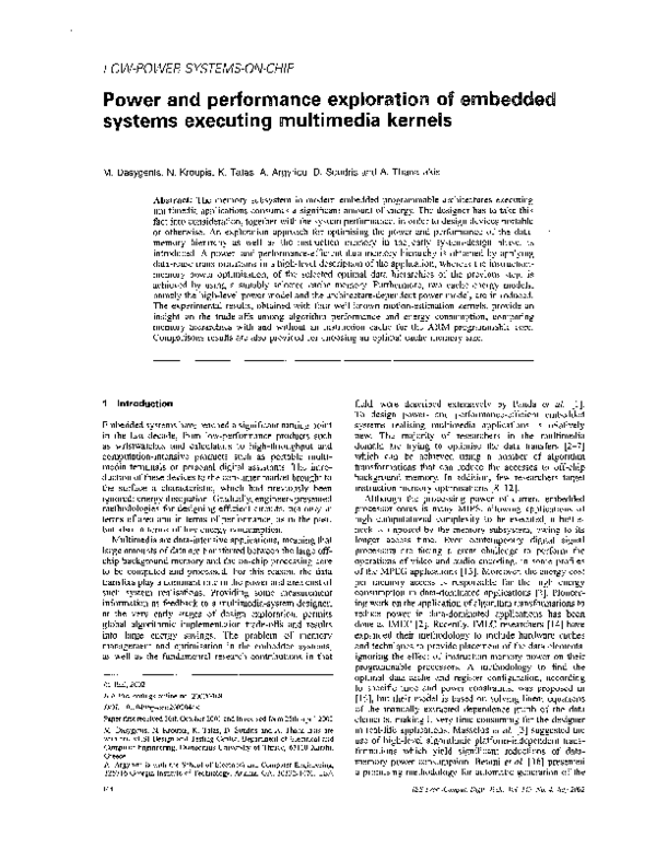 (PDF) Power and performance exploration of embedded systems executing ...