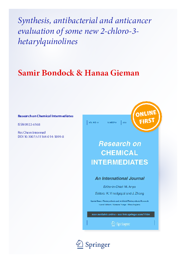 (PDF) Synthesis, antibacterial and anticancer evaluation of some new 2 ...