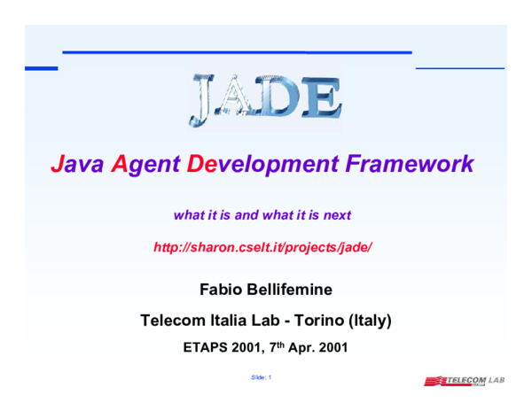 (PDF) JADE - A Java Agent Development Framework