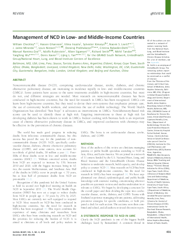 (PDF) Management of NCD in Low- and Middle-Income Countries