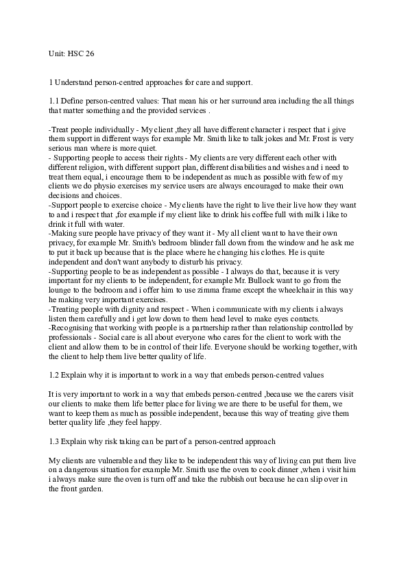 Evaluate the use of care plans in applying person centred values image
