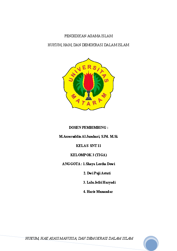Makalah Hukum Ham Dan Demokrasi Dalam Islam