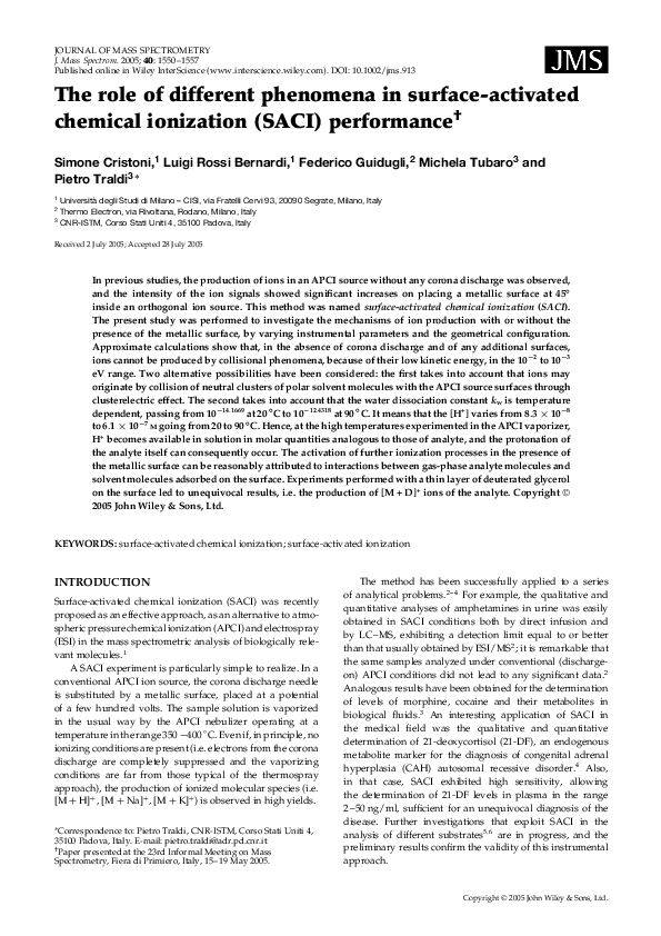 (PDF) The role of different phenomena in surface-activated chemical ...