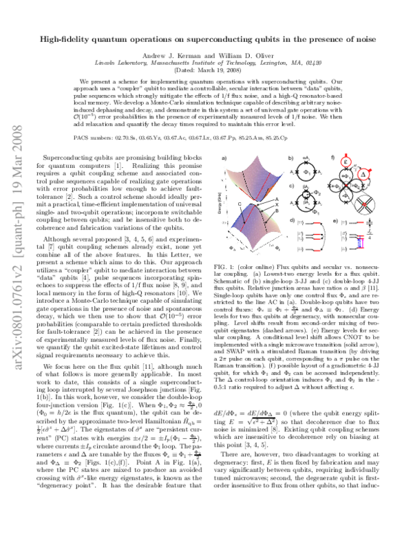 (PDF) High-Fidelity Quantum Operations on Superconducting Qubits in the ...