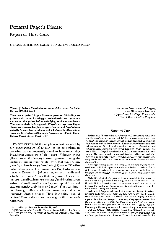 (PDF) Perianal Paget's disease David Beck Academia.edu