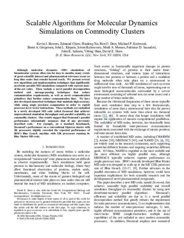 (PDF) Molecular dynamics---Scalable algorithms for molecular dynamics ...