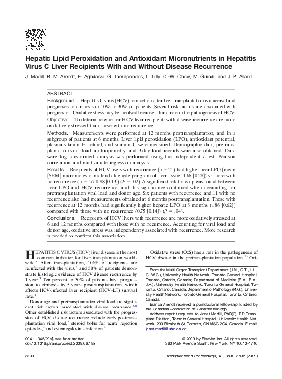 (PDF) Hepatic lipid peroxidation and antioxidant micronutrients in ...