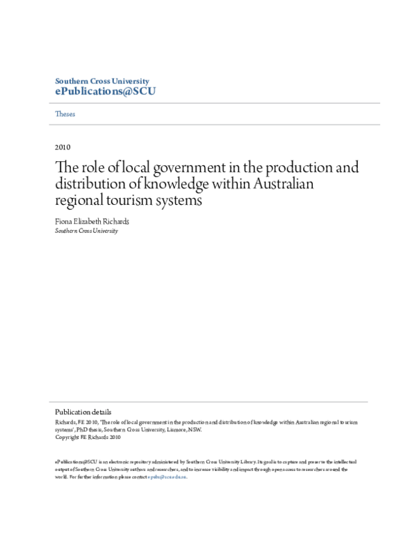 (PDF) The role of local government in the production and distribution ...