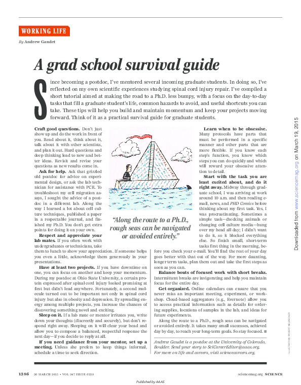 (PDF) A grad school survival guide