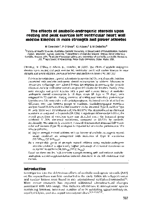 (PDF) The effects of anabolic-androgenic steroids upon resting and peak ...