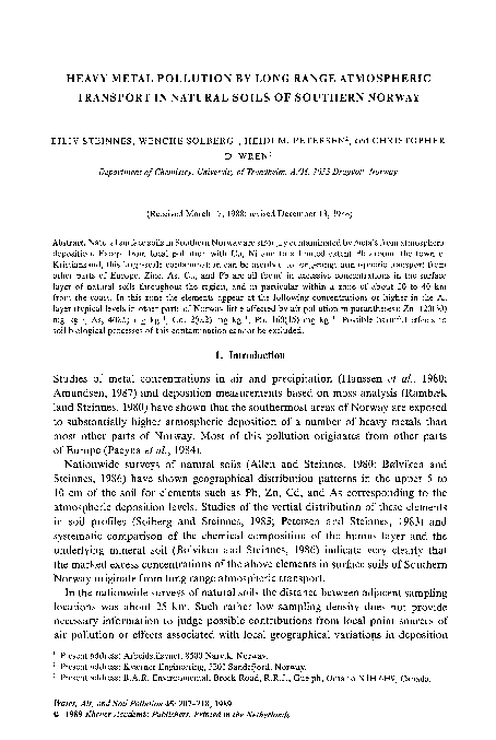 (PDF) Heavy metal pollution by long range atmospheric transport in ...