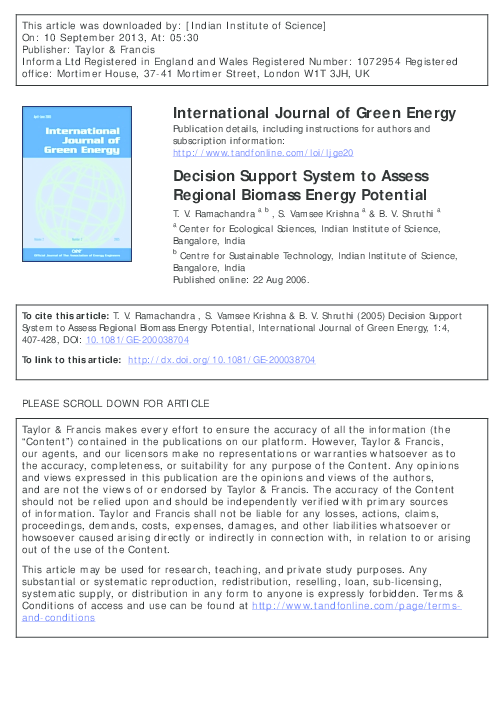 (PDF) Decision Support System to Assess Regional Biomass Energy Potential