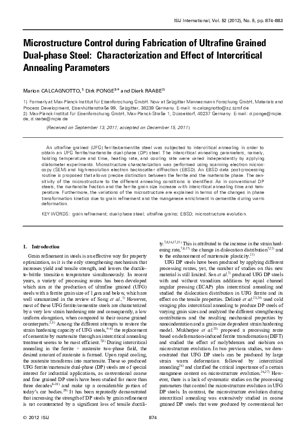 (PDF) Ultrafine Grained Ferrite/Martensite Dual Phase