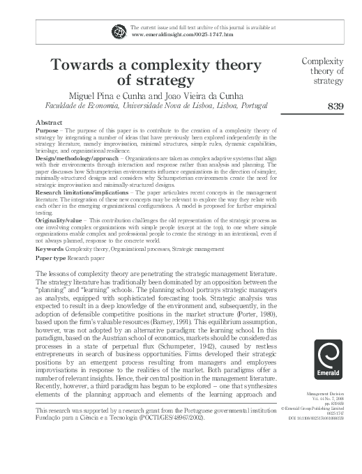 (PDF) Towards a complexity theory of strategy