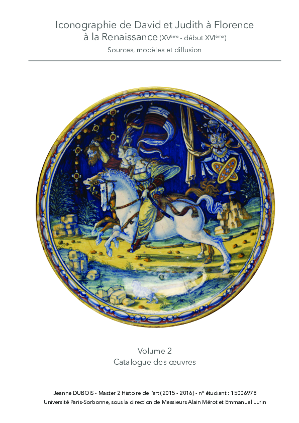 (PDF) Iconographie de David et Judith à Florence à la Renaissance (XV ...