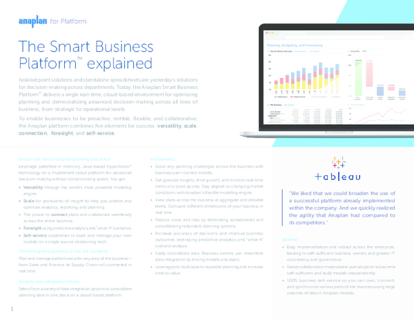 (PDF) Anaplan Smart Business Platform