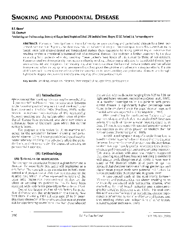 (PDF) Smoking and Periodontal Disease Denis Kinane Academia.edu
