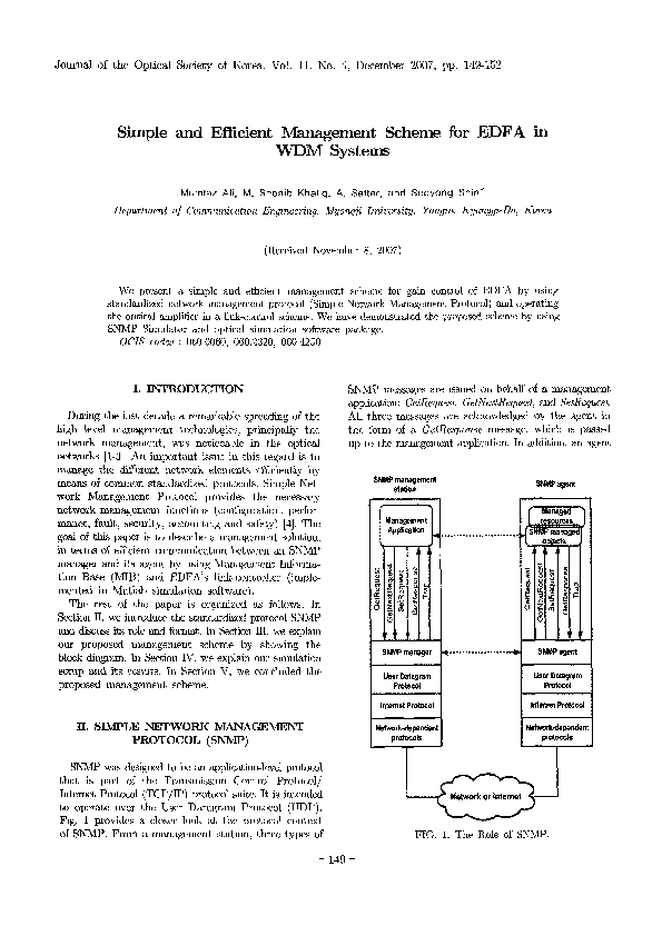 (PDF) Simple and Efficient Management Scheme for EDFA in WDM Systems