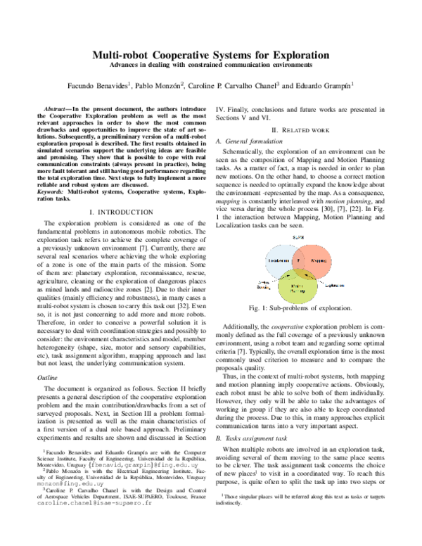 (PDF) Multi-robot Cooperative Systems for Exploration Advances in ...