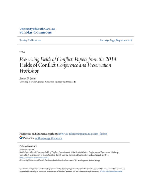 Preserving Fields of Conflict Papers from the 2014 em Fiel