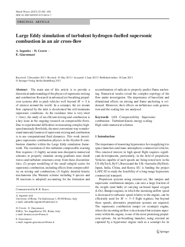 (PDF) Shock/boundary layer/heat release interaction in the HyShot II ...