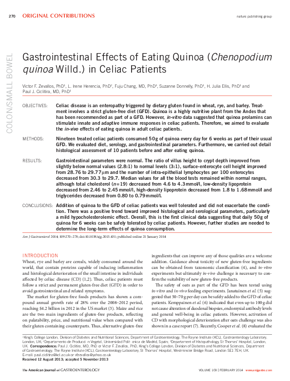 (PDF) Gastrointestinal effects of eating quinoa katarsisss sss