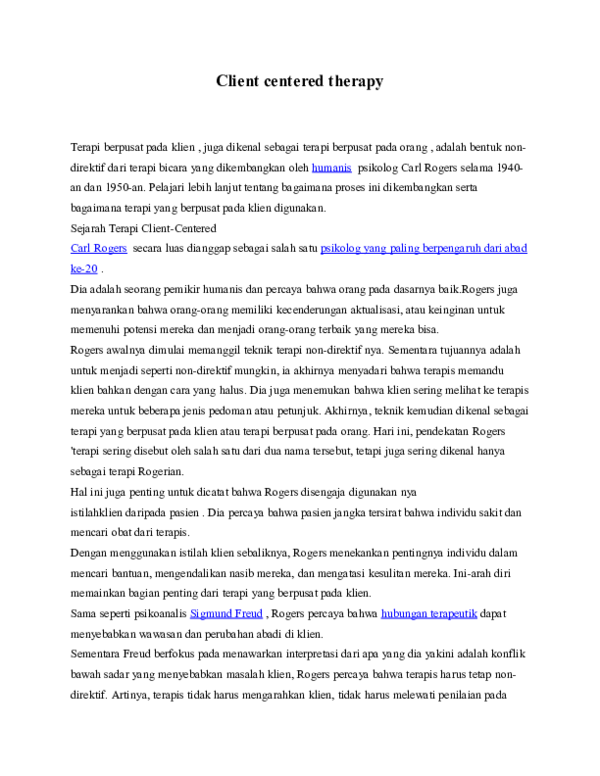 (DOC) Client centered therapy