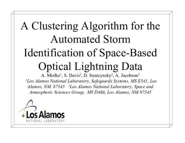 (PDF) A Clustering Algorithm for the Automated Storm Identification of ...