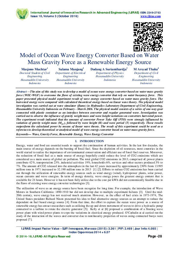 (PDF) Model of Ocean Wave Energy Converter Based on Water Mass Gravity ...