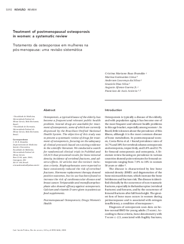 (PDF) Treatment of postmenopausal osteoporosis in women: a systematic ...