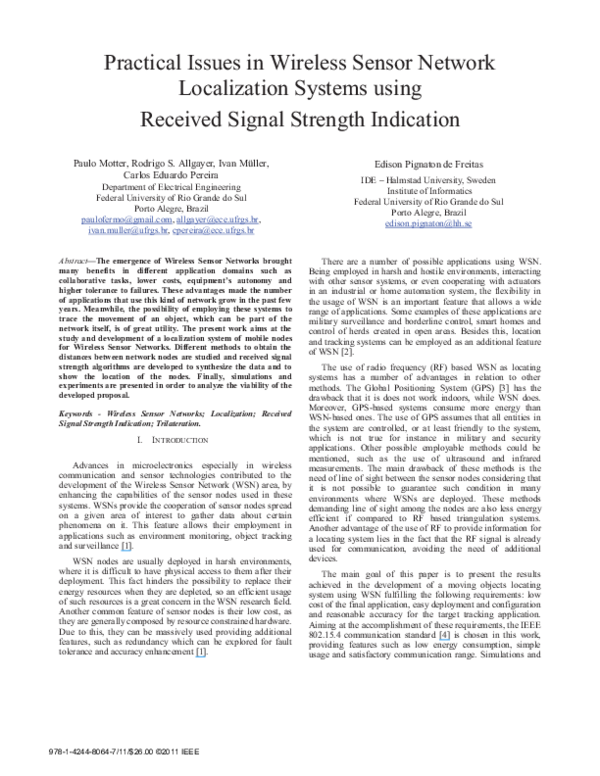 (PDF) Practical issues in Wireless Sensor Network localization systems ...