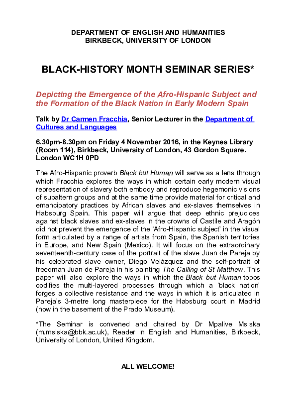 (DOC) BLACK-HISTORY MONTH SEMINAR SERIES* Depicting the Emergence of ...