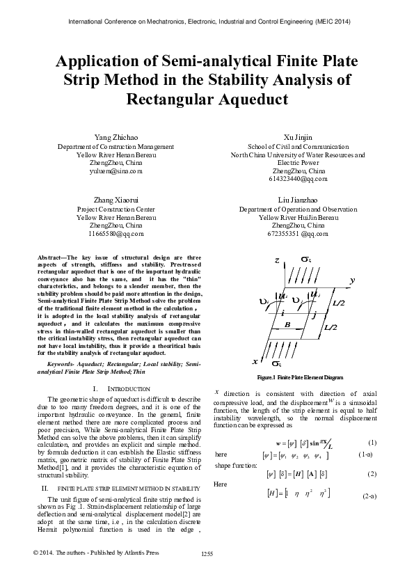 (PDF) Application of Semi-analytical Finite Plate Strip Method in the ...