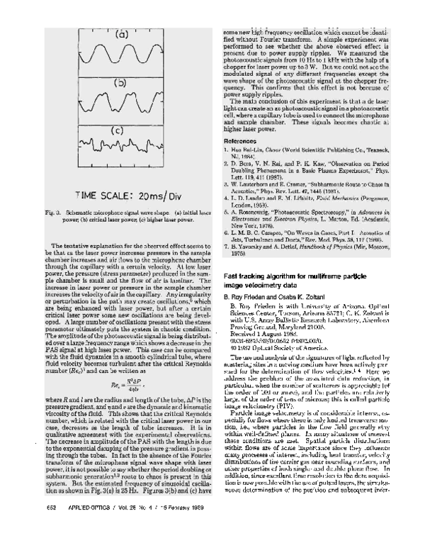 (PDF) Fast tracking algorithm for multiframe particle image velocimetry ...